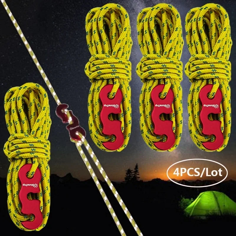 4 Outdoor Tent Ropes, Reflective Ropes