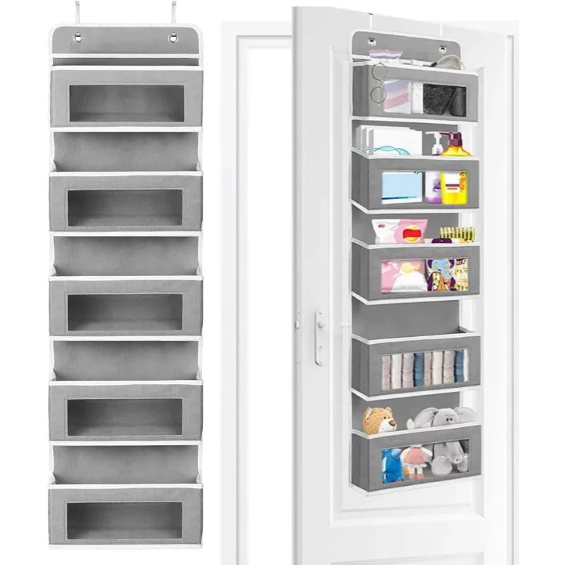 5-Shelf Hanging Storage Organizer - Behind Door, Anti-Tilt, 5 Large Capacity Pockets, Suitable for Bedroom, Bathroom