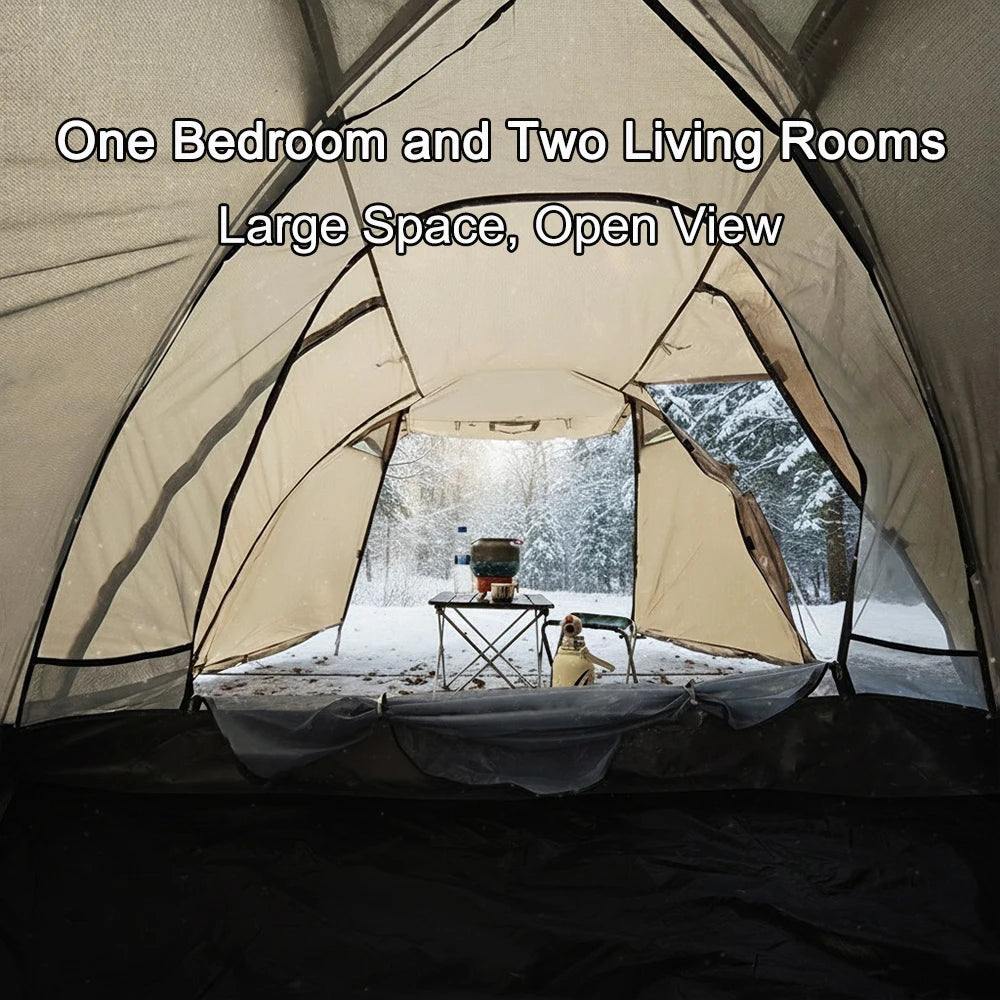 Flame Retardant 2 Person Chimney Hot Tent with Stove Jack