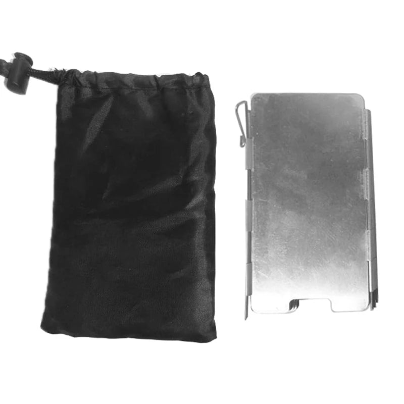 Outdoor camping stove set pot accessories windshield with pin 9 pieces of mini windshield with cloth bag