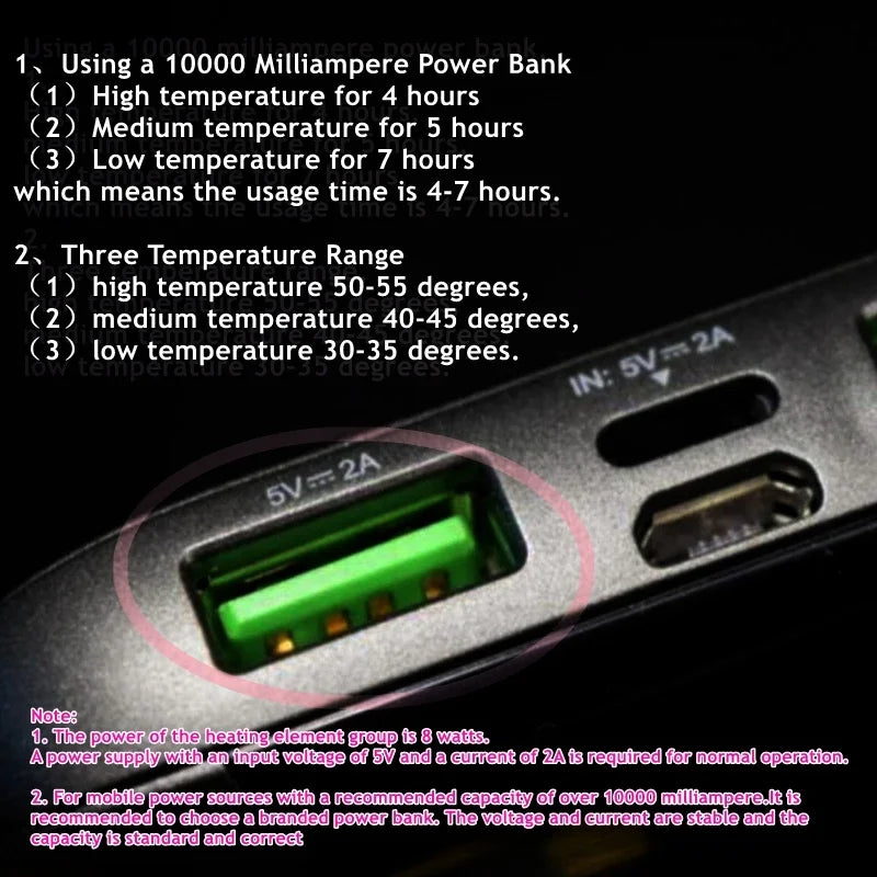 USB Heated Winter Camping Sleeping Bag Pad Heating Mat