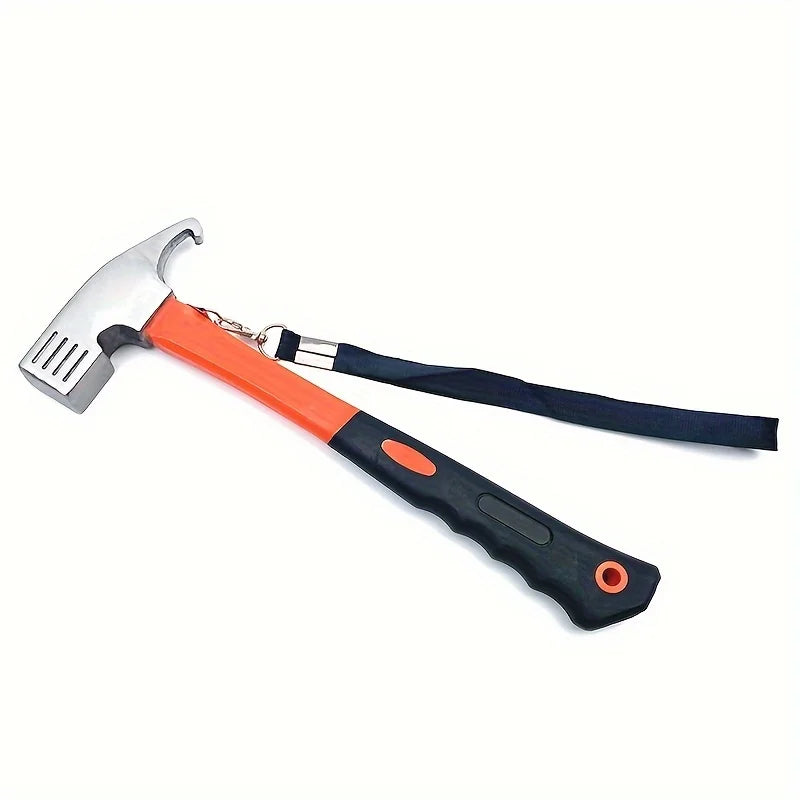 Camping Hammer: Heavy-Duty Multifunctional Steel Hammer with Tent Stake Remover & Holding Strap!Outdoor Camping