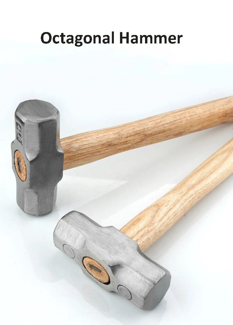 1pcs Heavy Duty Wooden Handle Sledge Hammer High Carbon Steel Octagon Hammer Square Head Big Hammer Masonry Hammer