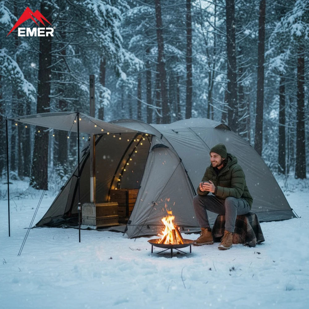 Flame Retardant 2 Person Chimney Hot Tent with Stove Jack