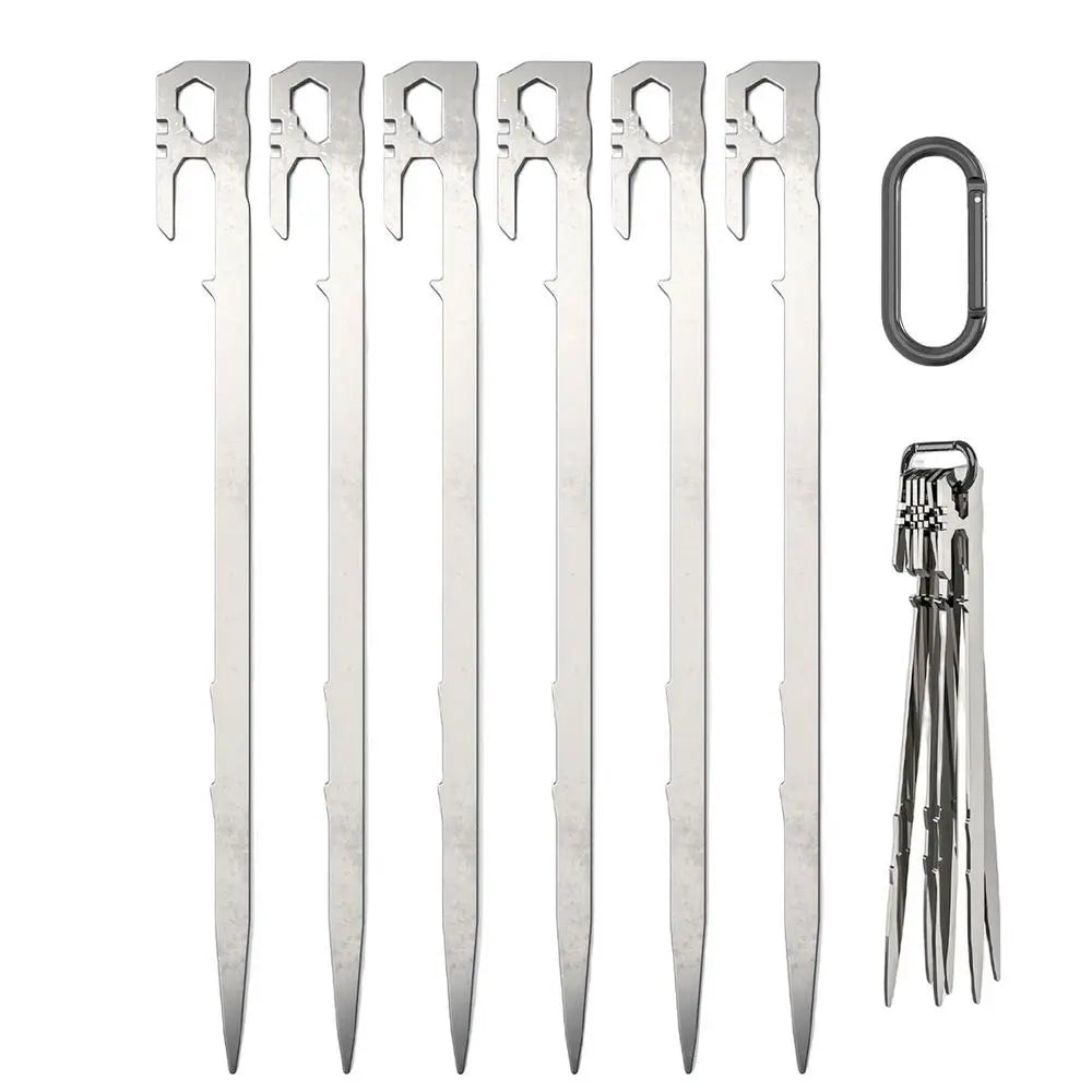 Camping Tent Stakes 6Pcs Stainless Steel