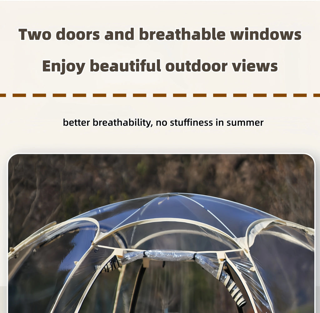 Window Outdoor Sun Room Tents Transparent Camping Tent 4-8 Person Star Dome Tent Portable Spherical Tents 360 Degree Panoramic