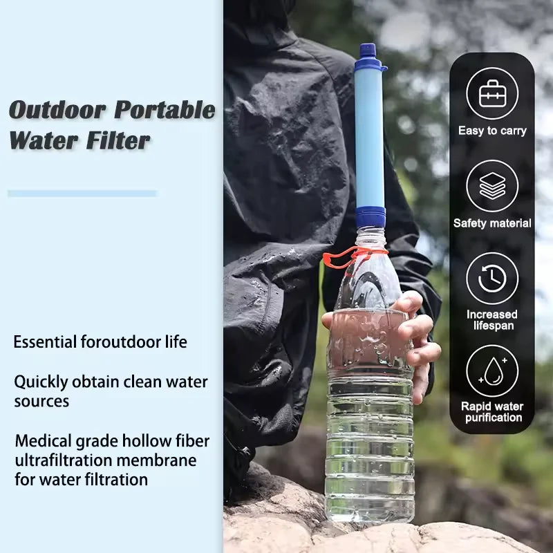 Outdoor Water Purifier Camping Hiking Emergency Life Portable Purifier Water Filter Suitable for Streams, Lakes Outdoors Camping