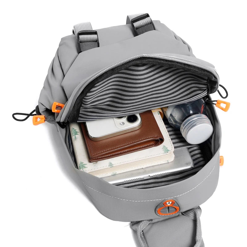 Waterproof Nylon Crossbody Bag - Men's Chest Sling Backpack, Compact Shoulder Messenger Bag, Travel & Outdoor Hiking Pack