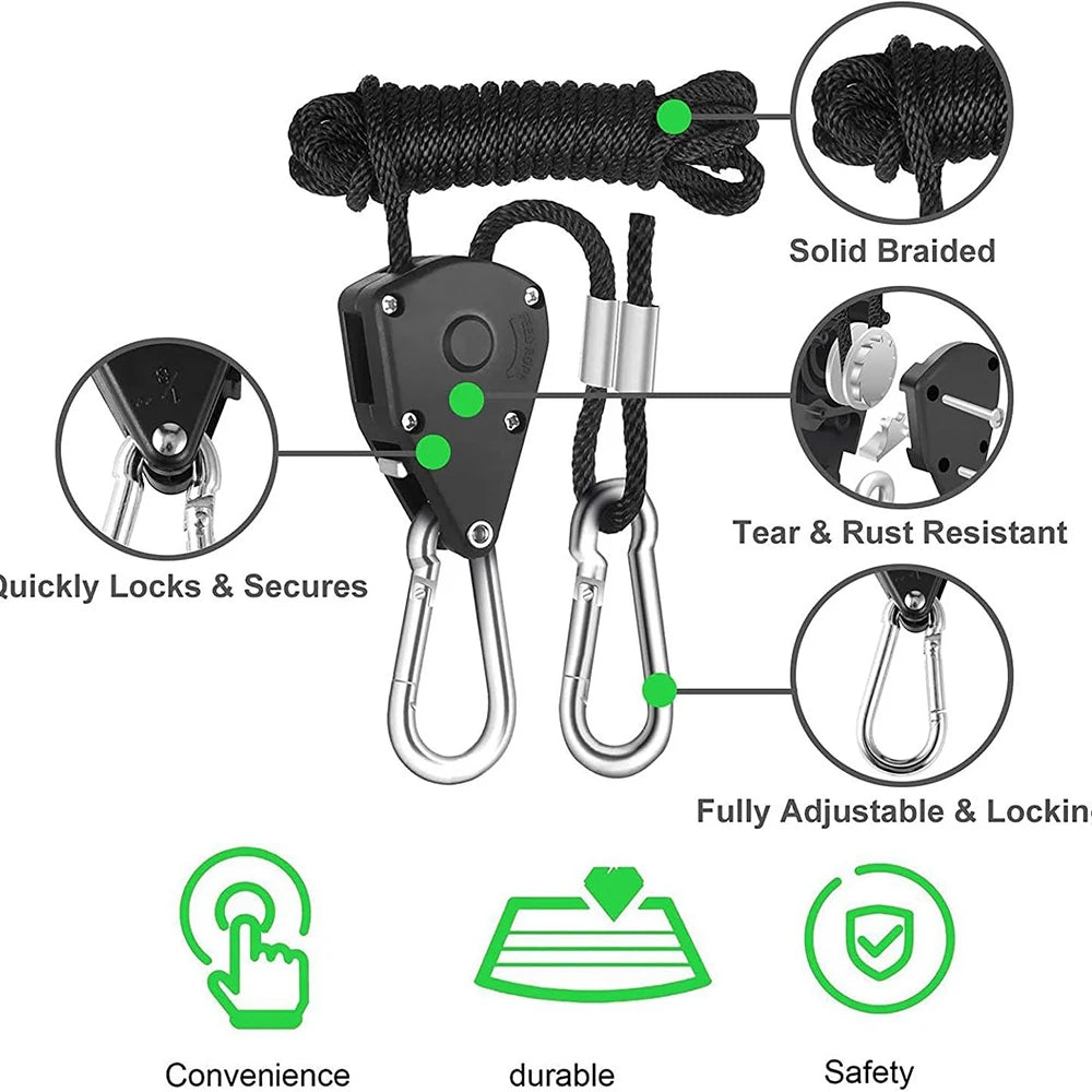 Tent Guy Rope, Heavy Duty Windproof Camping Rope with Reflective Strips