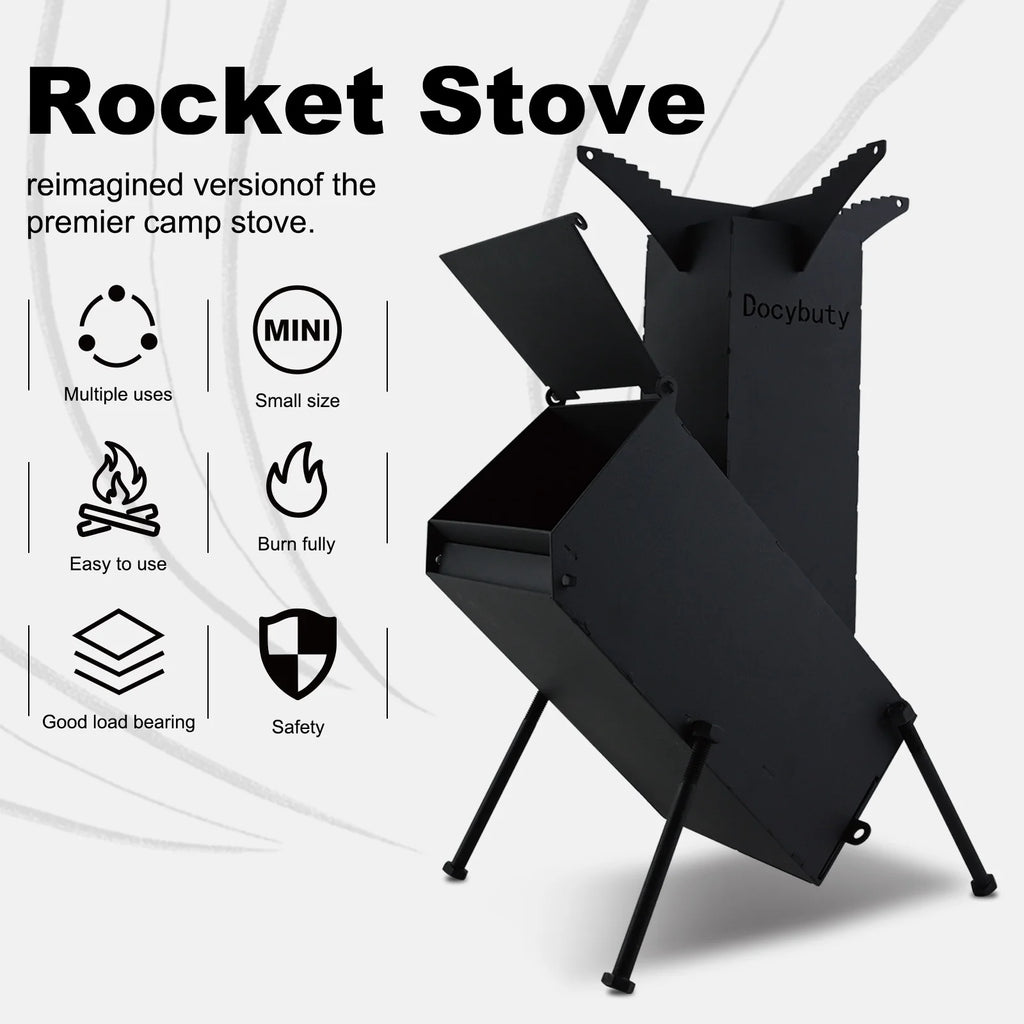 Rocket Stove Wood Burning Camp Stove Rocket Stove for Cooking Portable Wood Mini Burning Stove, Fire Camping Stove for Cooking b