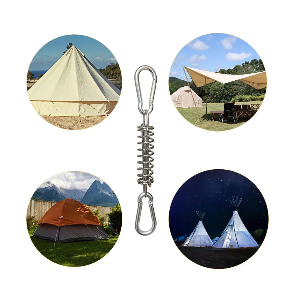 4/6Pcs Tent Tensioner Camping Deck Pegs with Carabiner Clips
