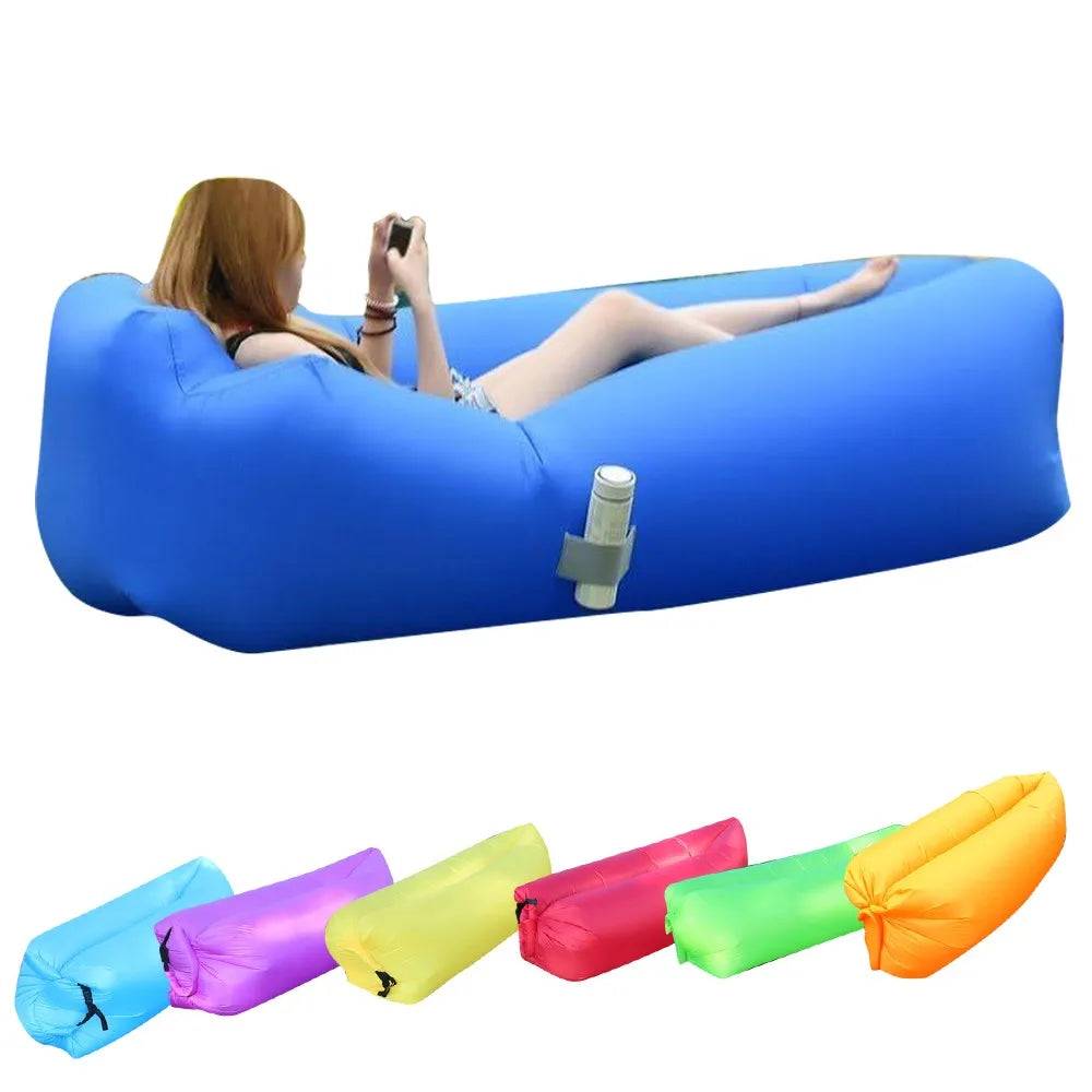 Outdoor Air Lazy Inflatable Sofa Bag Portable Camping Sofa Air Sleeping Bag Lunch Break Mattress Music Festival Concert Recliner