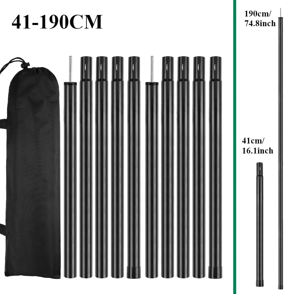 Telescopic Tent Poles Set of 2 Universal Adjustable Aluminium