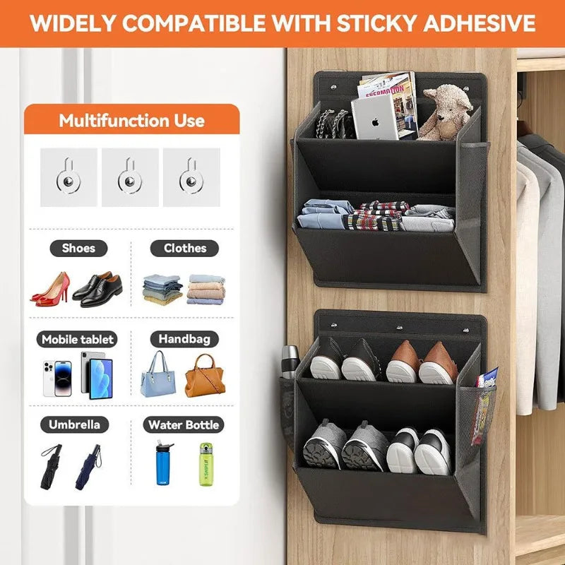 Door mounted shoe rack