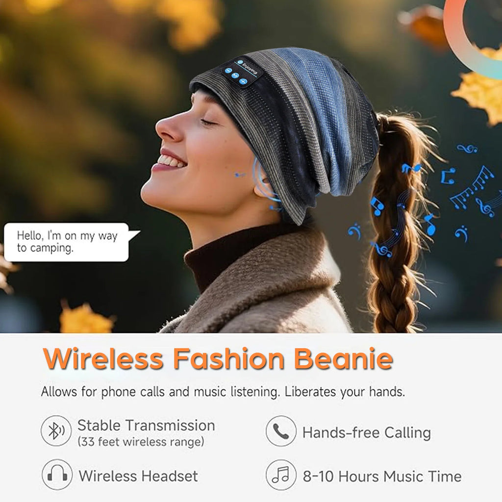 Bluetooth Wireless Headphones Sports Hat Soft Comfortable Sleeping Music Headsets Autumn Cap Handsfree Call Earphone With Mic