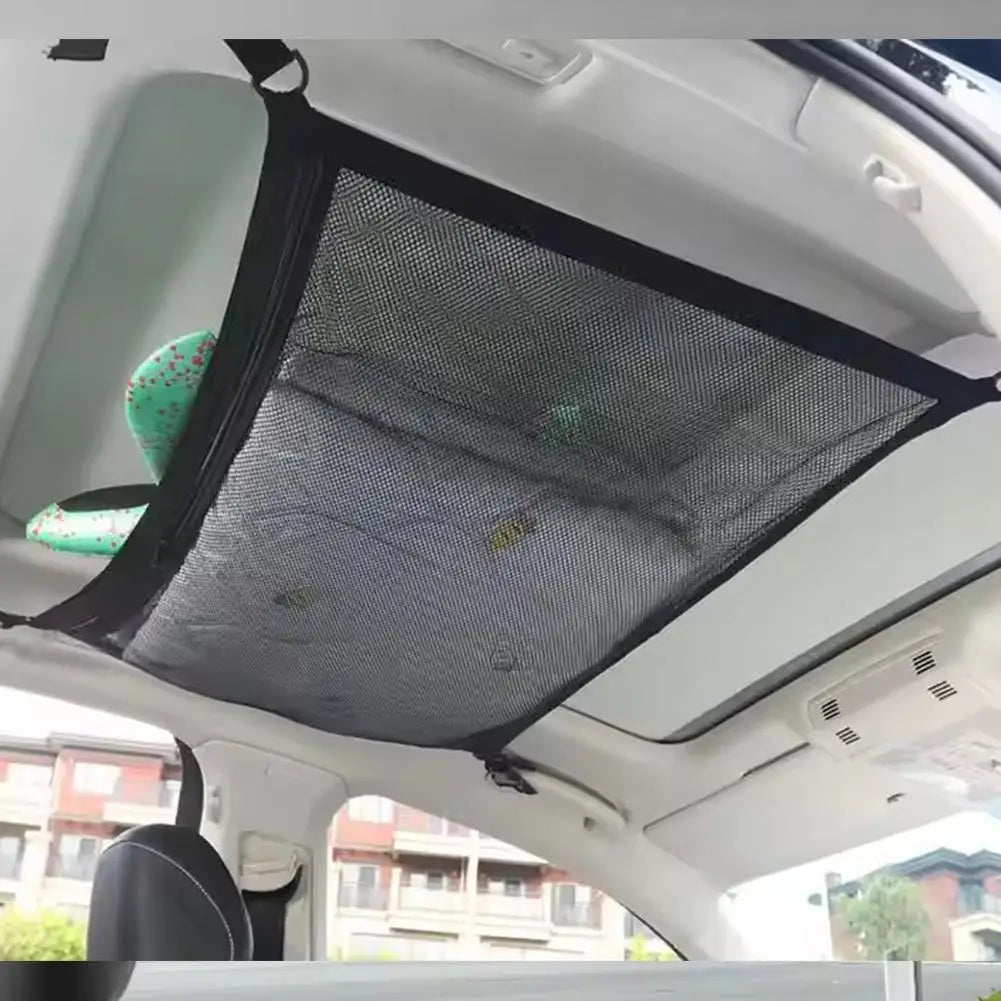 Car Roof Storage Bag Storage Net With Strong Hooks And Elastic Rope