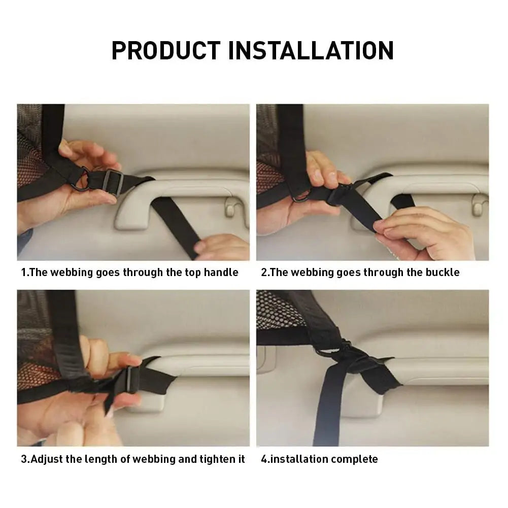 Car Roof Storage Bag Storage Net With Strong Hooks And Elastic Rope