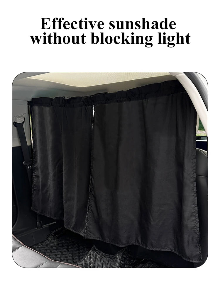 Universal Car Privacy Curtains Removable Divider Curtain for Front and Rear Seats