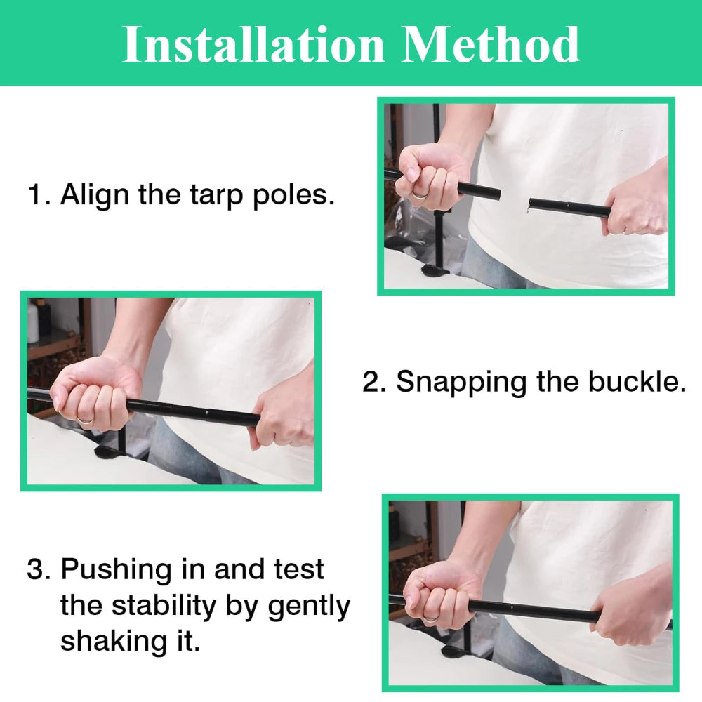 Telescopic Tent Poles Set of 2 Universal Adjustable Aluminium