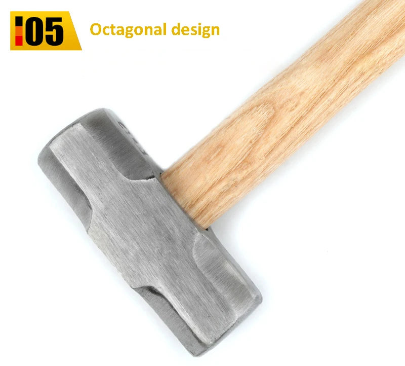 1pcs Heavy Duty Wooden Handle Sledge Hammer High Carbon Steel Octagon Hammer Square Head Big Hammer Masonry Hammer
