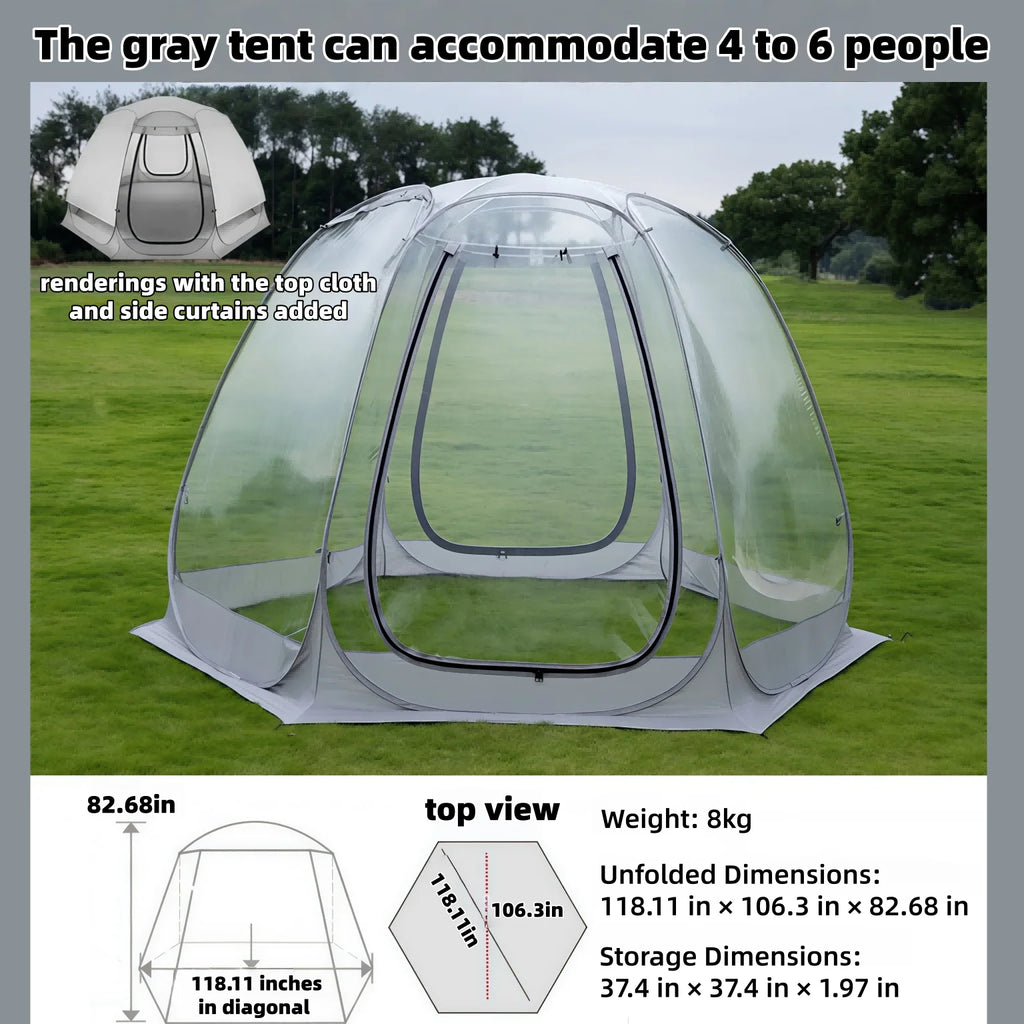 Window Outdoor Sun Room Tents Transparent Camping Tent 4-8 Person Star Dome Tent Portable Spherical Tents 360 Degree Panoramic