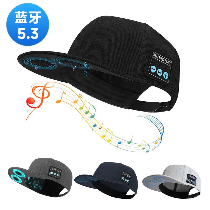 Bluetooth Sports Music Hat Headphone Dual Speaker Wireless Music Running Earphone with Mic Adjustable Baseball Cap Smart Speaker