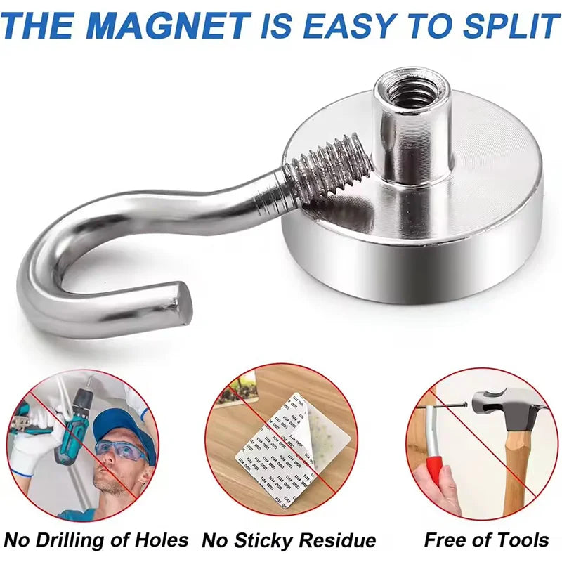 8 Colors Magnetic Hooks 25Lbs Strong Heavy Duty Metal