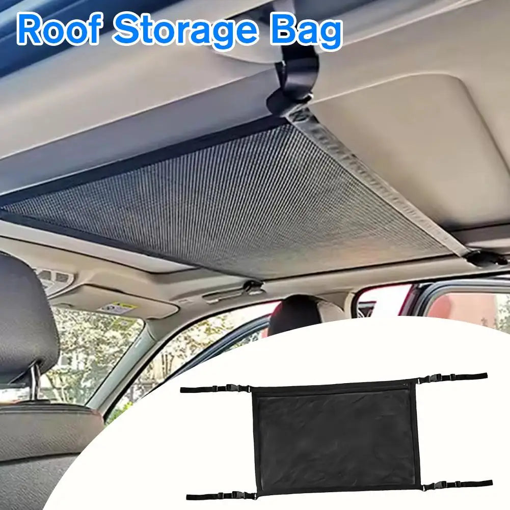 Car Roof Storage Bag Storage Net With Strong Hooks And Elastic Rope