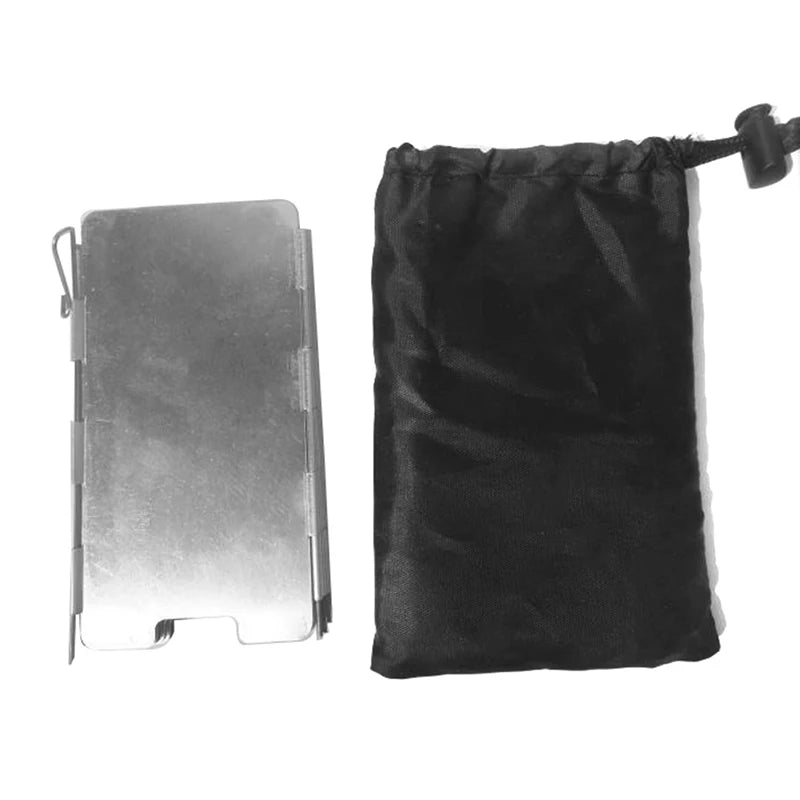 Outdoor camping stove set pot accessories windshield with pin 9 pieces of mini windshield with cloth bag