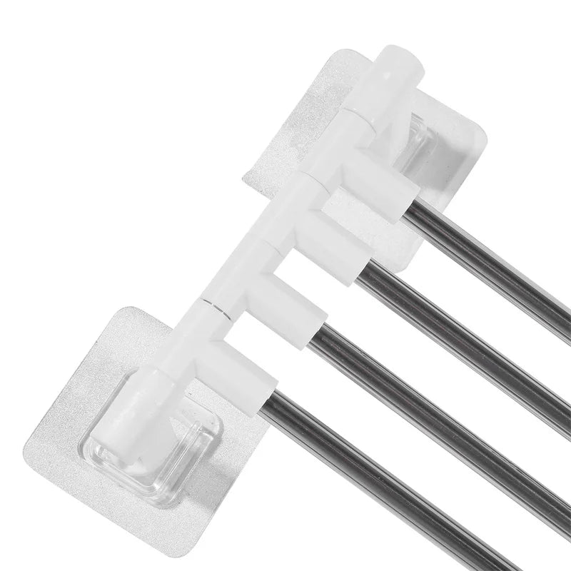 Bathroom Rotation Towel Storage Rack Punch-Free Stainless Steel