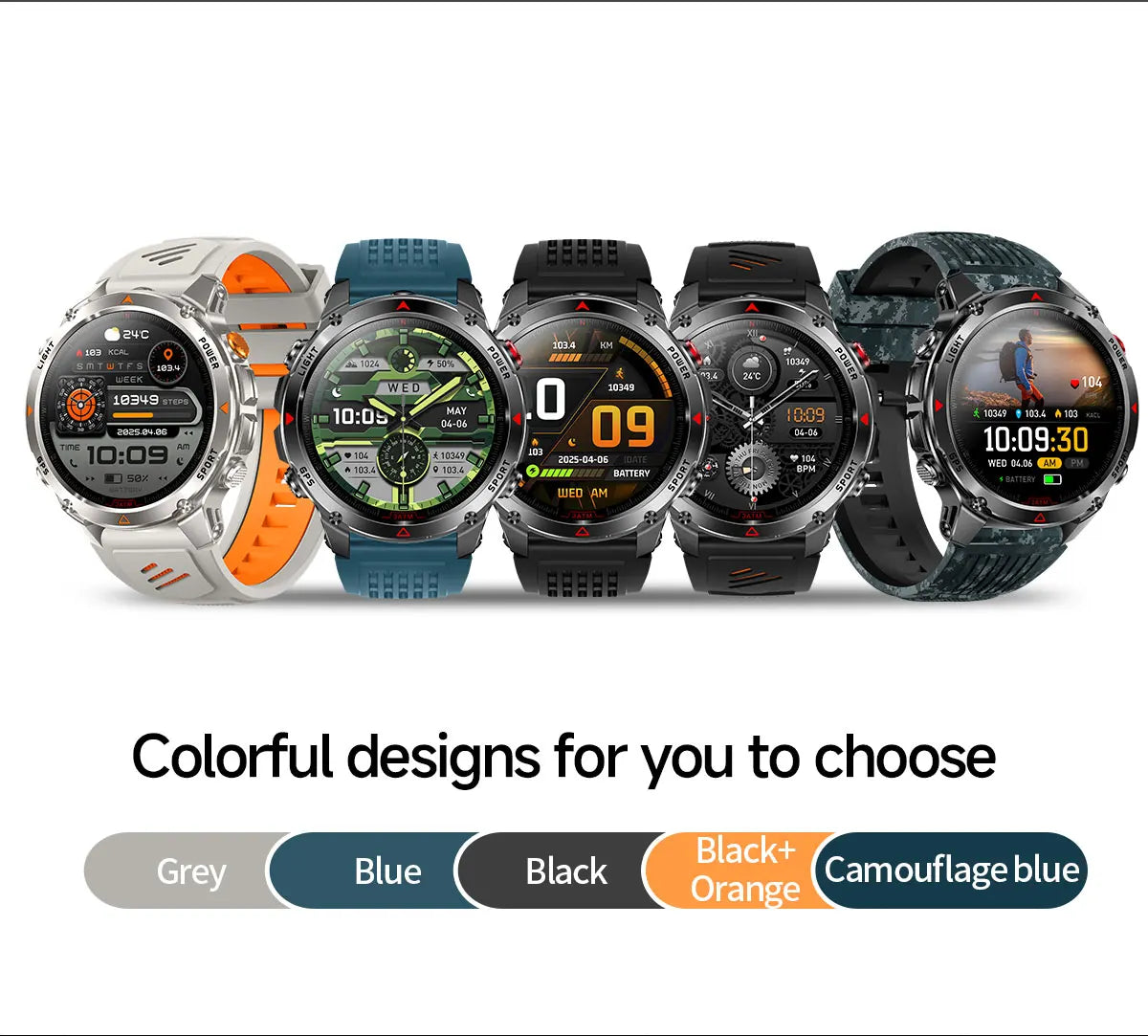 2025New Outdoor Military Smart Watch Men 1.46" AMOLED Built-in GPS Compass Altimeter 3ATM Waterproof Clock BT Call SmartWatches