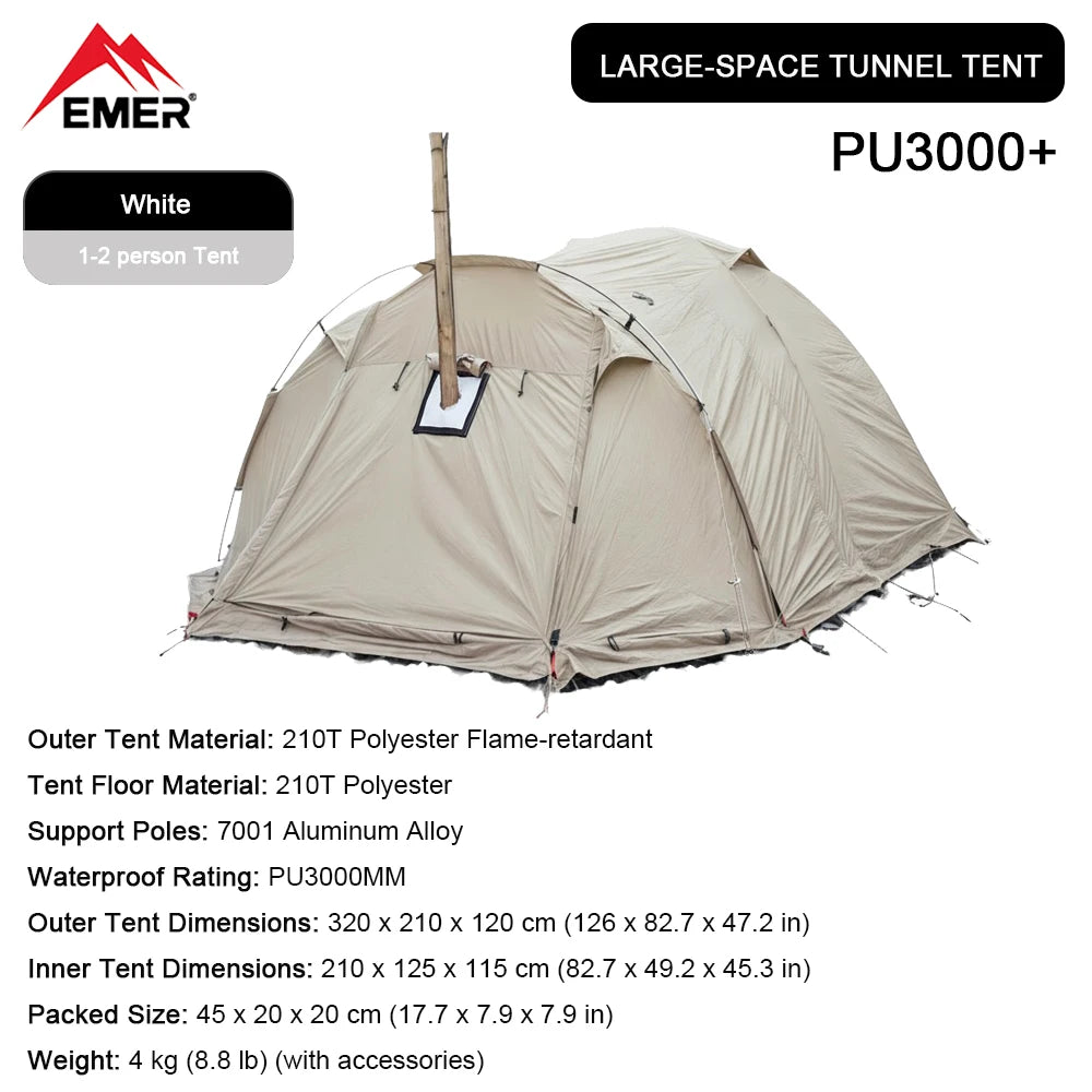 Flame Retardant 2 Person Chimney Hot Tent with Stove Jack