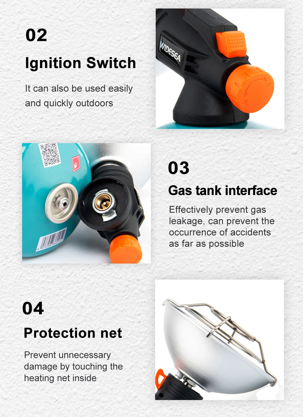 Widesea Camping Heater Portable Stainless Steel Fireplace for Winter Outdoor Stove Hiking Gas Burner Heating Survival Equipment