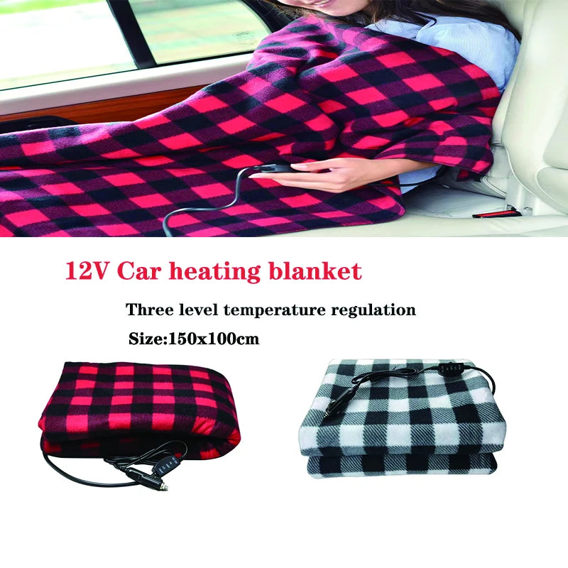 12V RV Car Heating Blanket Plaid