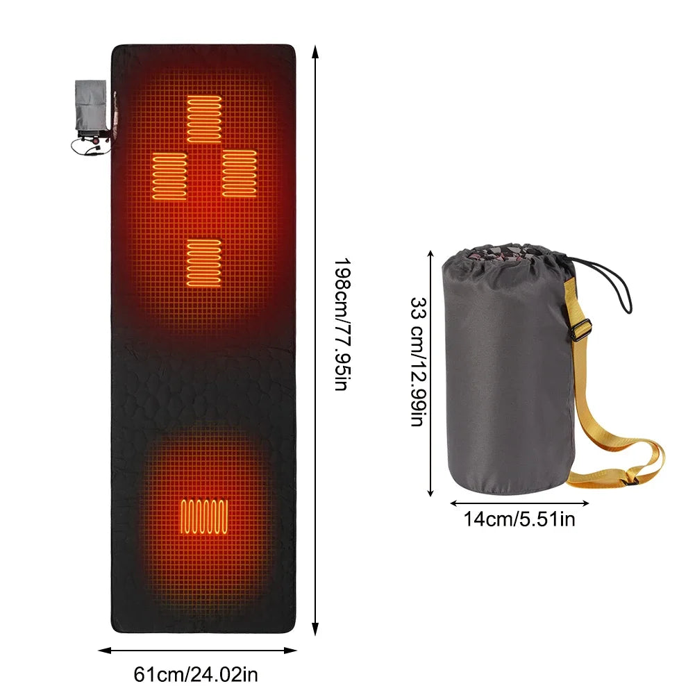 USB Heated Winter Camping Sleeping Bag