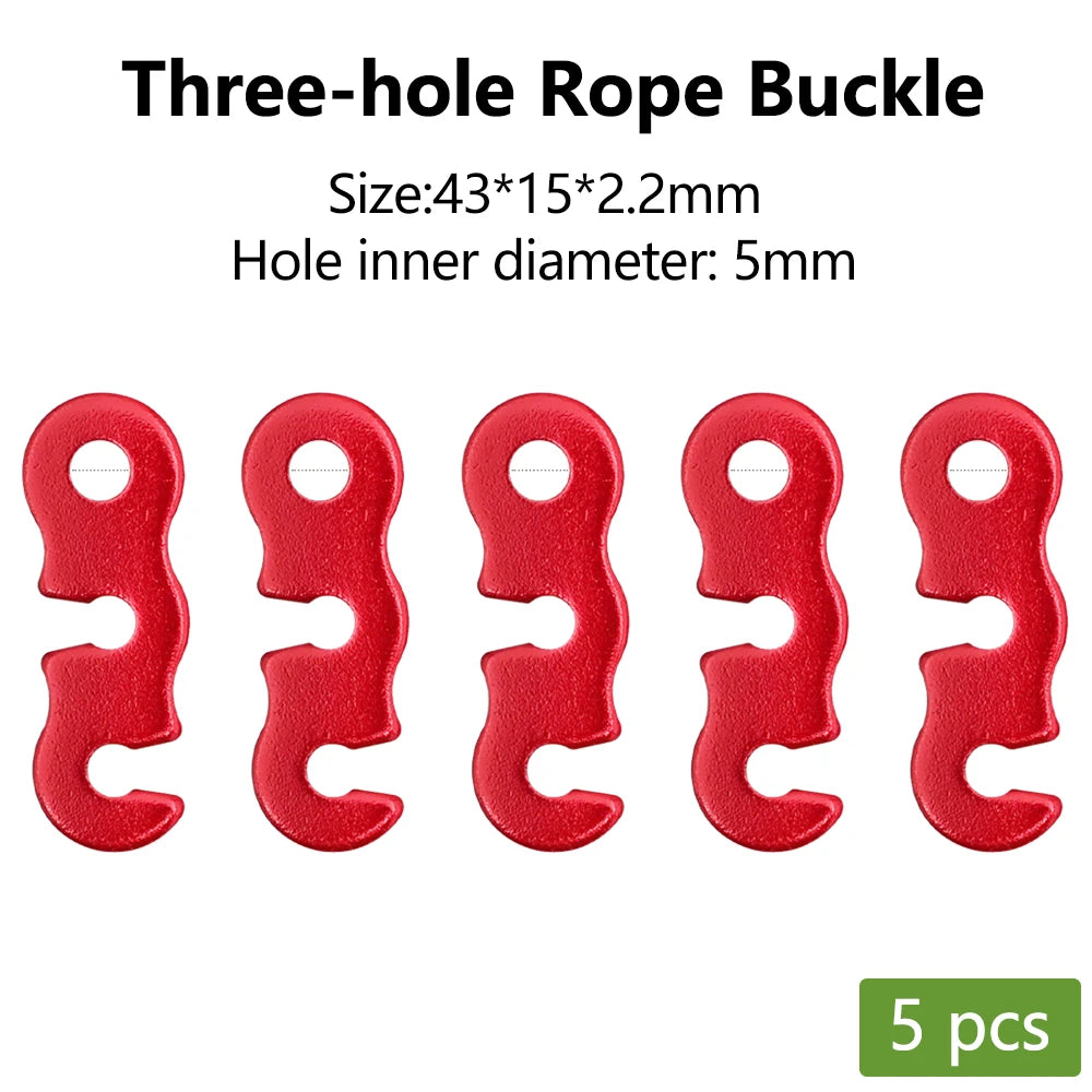 5/10pcs Adjustable Tent Rope Buckle Aluminum S-type Buckle