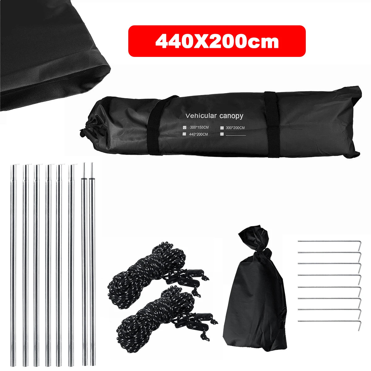 440x200cm Car Side Shelter Shade  Awning Waterproof UV