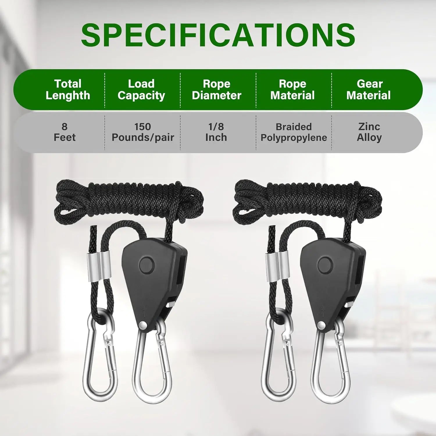 Tent Guy Rope, Heavy Duty Windproof Camping Rope with Reflective Strips