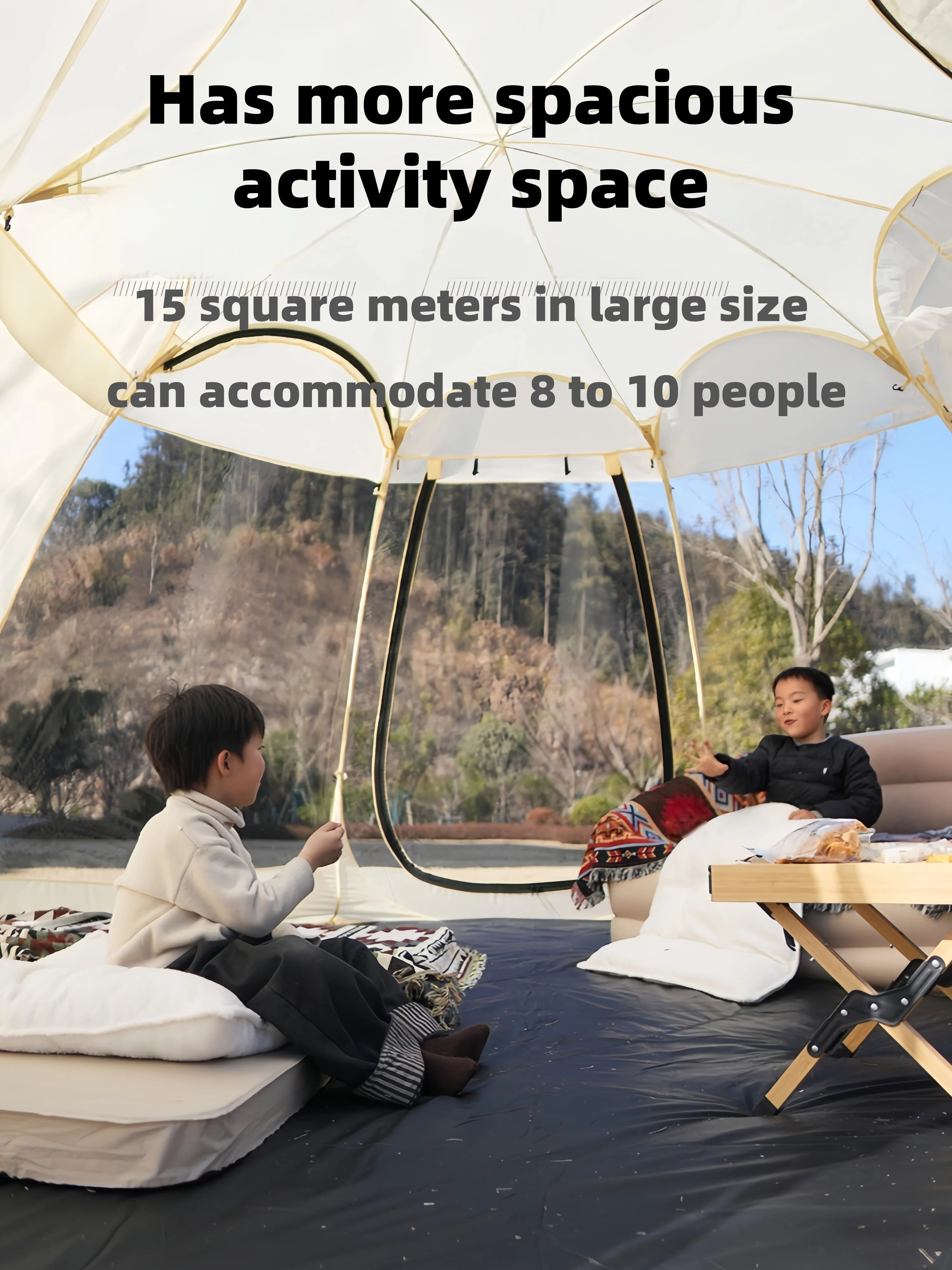 Window Outdoor Sun Room Tents Transparent Camping Tent 4-8 Person Star Dome Tent Portable Spherical Tents 360 Degree Panoramic