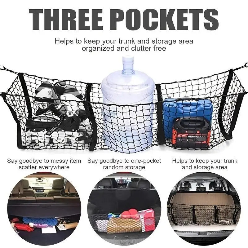 3-Pocket Car Storage Net