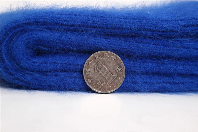 Wool Socks for Women Autumn Winter Medium Tube Socks Thickened With Wool Warm Rabbit Hair Socks Winter Black Cashmere Stockings