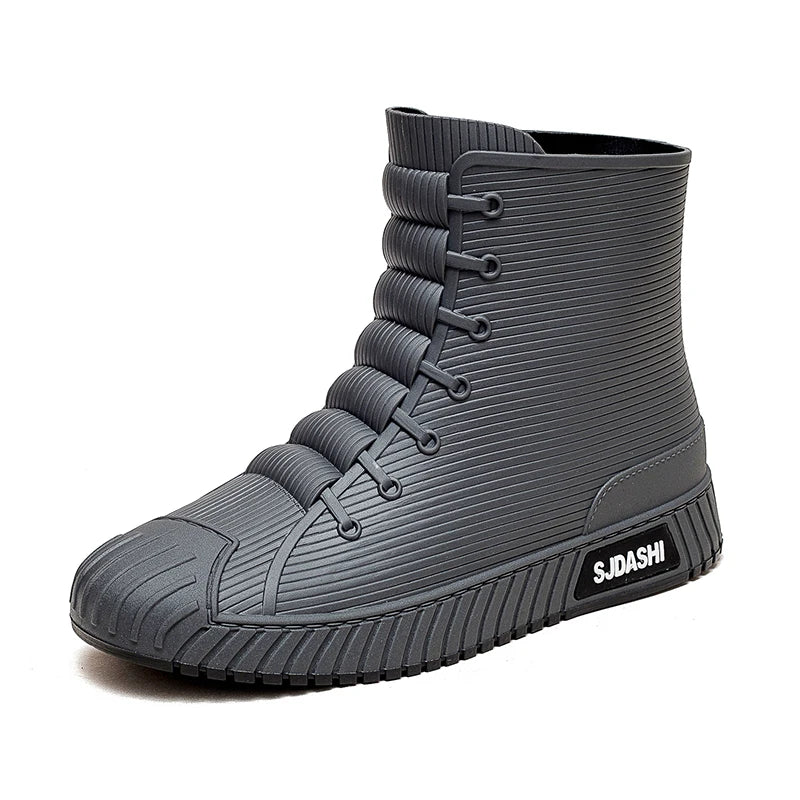 Rain BootsSummer Casual Mid-calf Waterproof Shoes Winter Lining With Fleece Warm Anti-slip Wear-resistant Outdoor