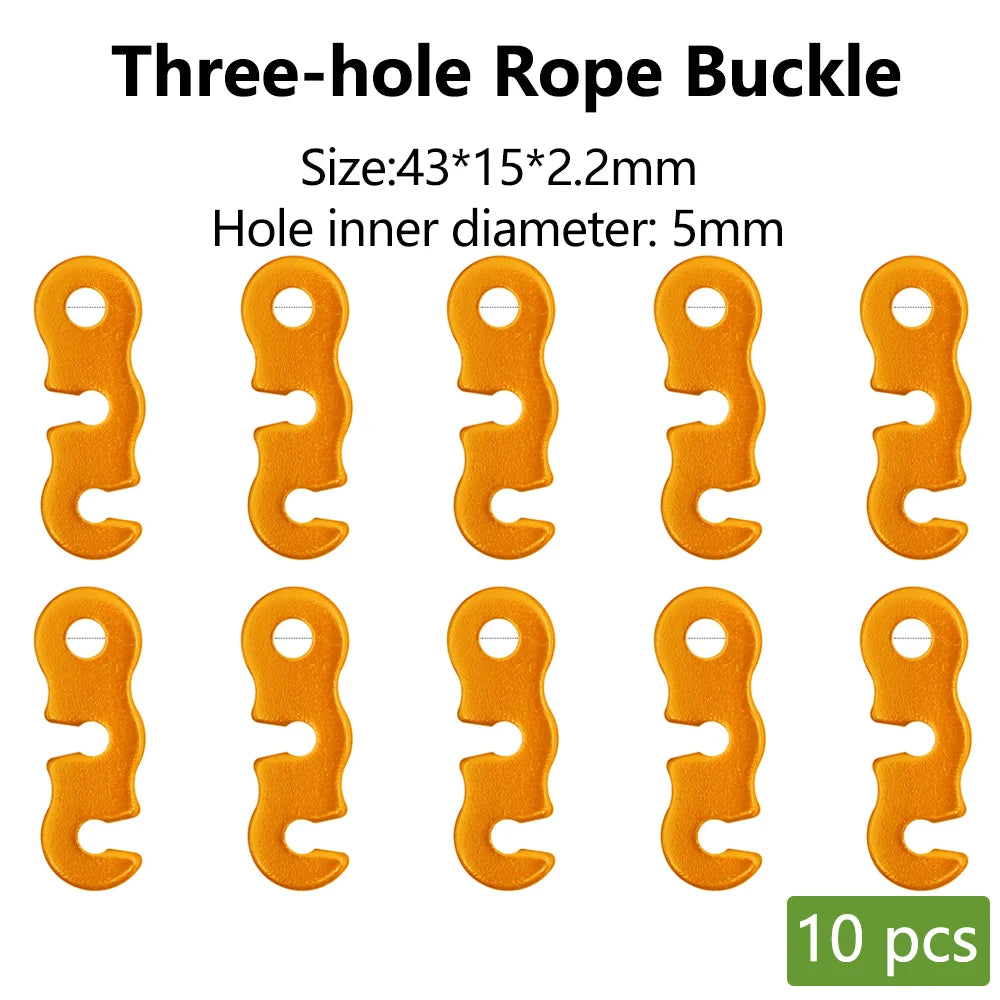 5/10pcs Adjustable Tent Rope Buckle Aluminum S-type Buckle