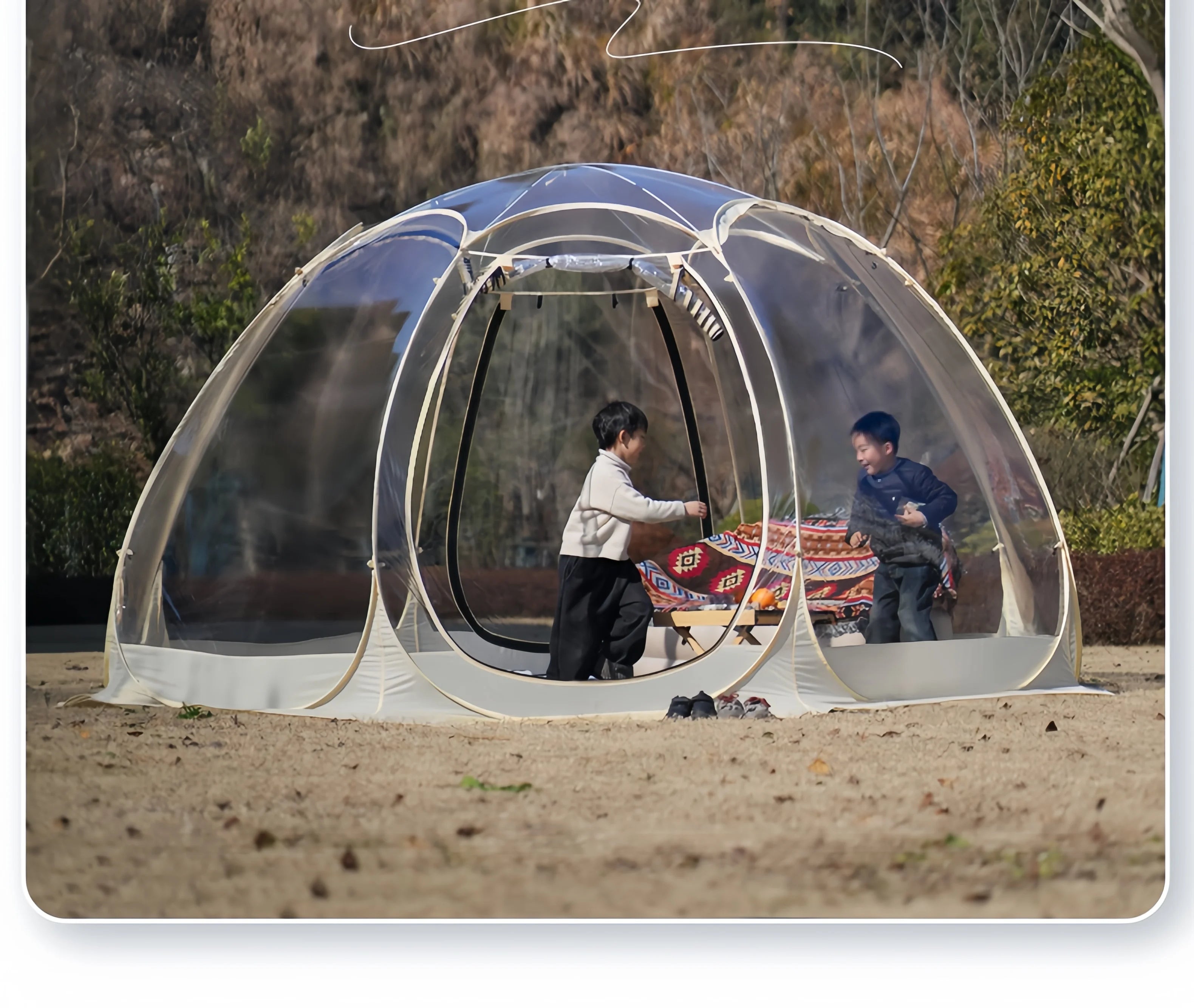 Window Outdoor Sun Room Tents Transparent Camping Tent 4-8 Person Star Dome Tent Portable Spherical Tents 360 Degree Panoramic
