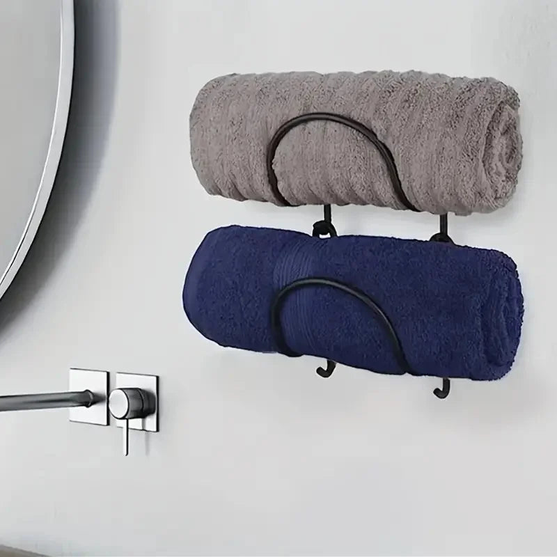 2-6Pcs Wall Mounted Towel Rack with Hooks