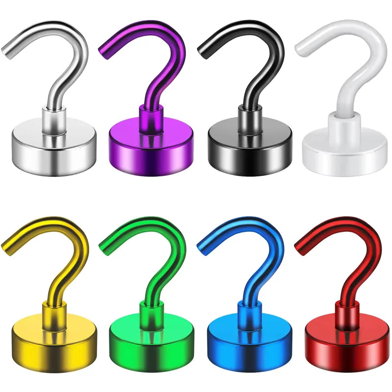8 Colors Magnetic Hooks 25Lbs Strong Heavy Duty Metal