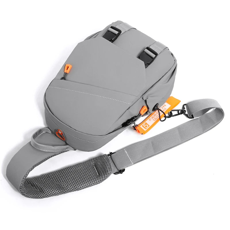 Waterproof Nylon Crossbody Bag - Men's Chest Sling Backpack, Compact Shoulder Messenger Bag, Travel & Outdoor Hiking Pack