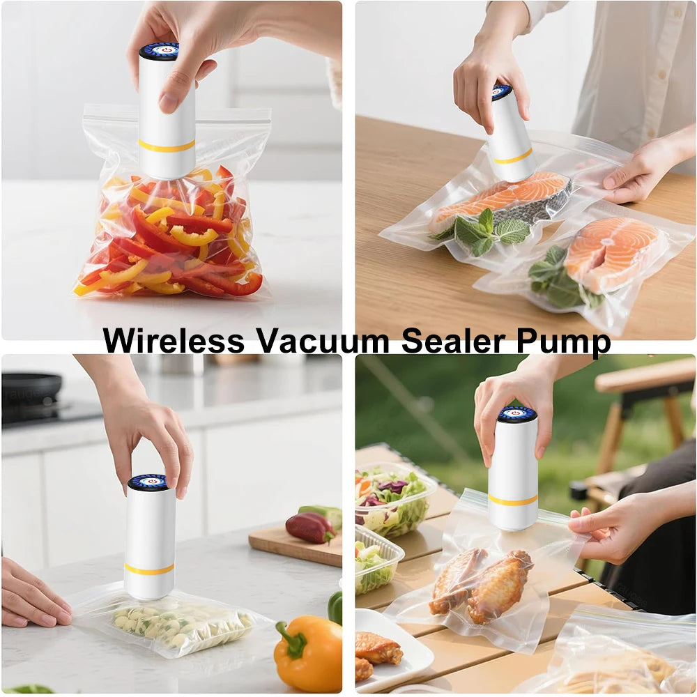 Vacuum Sealer Machine Electric Automatic Sealing Pump for Food Storage USB Rechargeable Portable Handheld Vacuum Sealer Pump