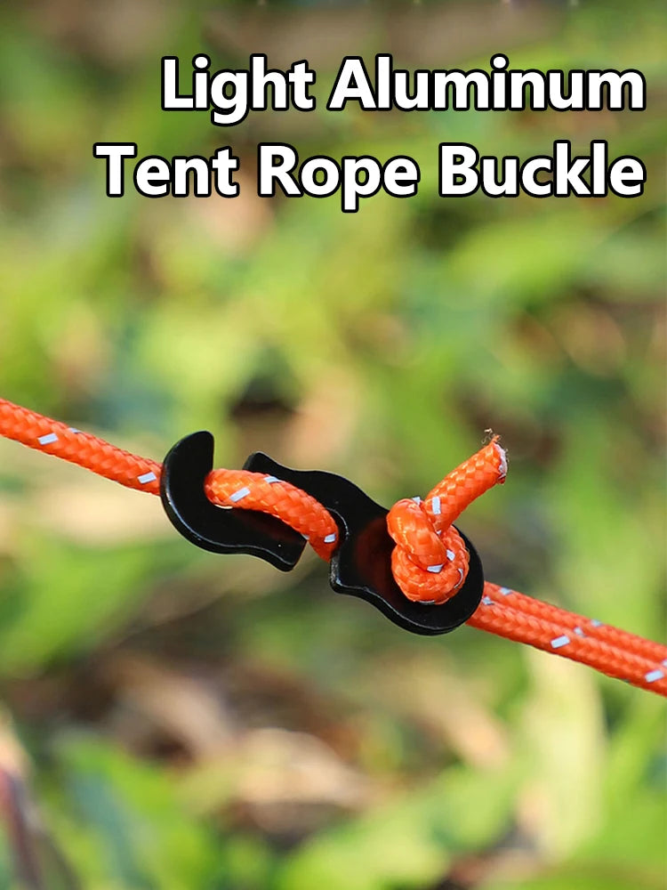 5/10pcs Adjustable Tent Rope Buckle Aluminum S-type Buckle