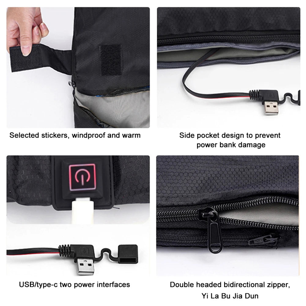 USB Heated Winter Camping Sleeping Bag